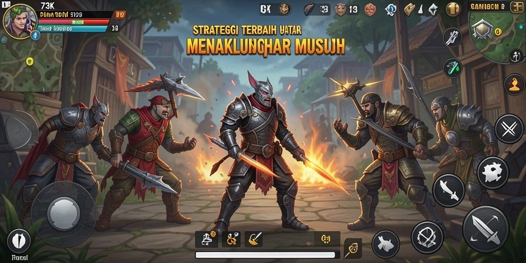 Gameplay strategi 73K yang penuh tantangan dan keseruan.