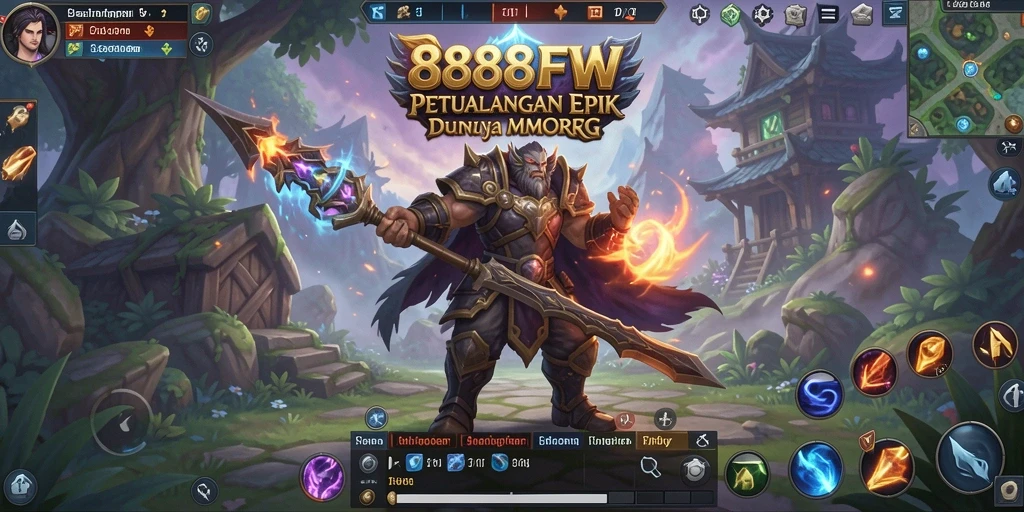 Screenshot menunjukkan aksi seru dalam permainan MMORPG 888FW.