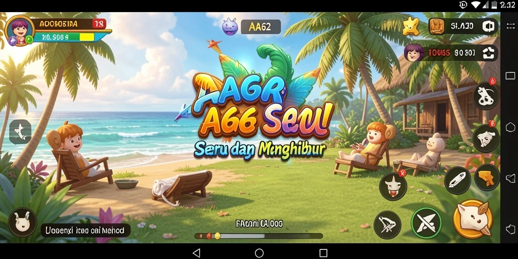 Screenshot utama AA62 menampilkan gameplay yang seru dan menawan.