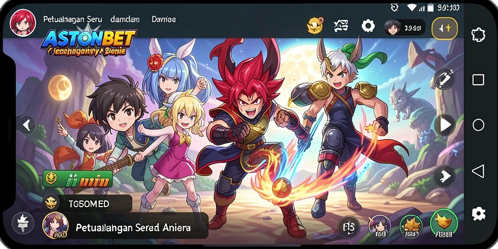 Tampilan gameplay seru dalam dunia anime yang menawan.