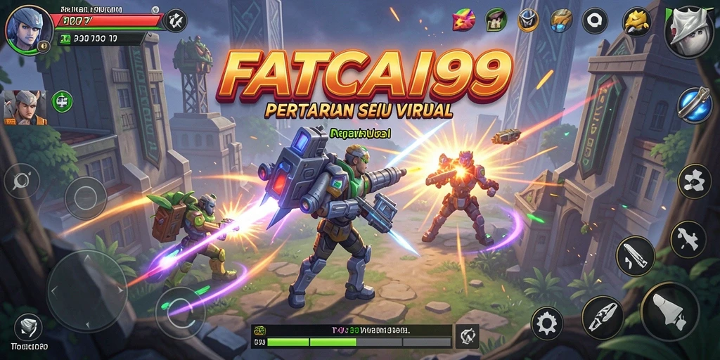 Screenshot gameplay FATCAI99 menunjukkan aksi pertarungan intens dan dinamis.