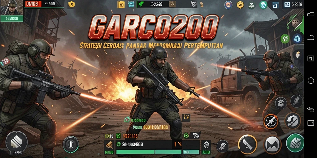 Screenshot gameplay GARCO200 yang menampilkan strategi cerdas dan pertempuran.