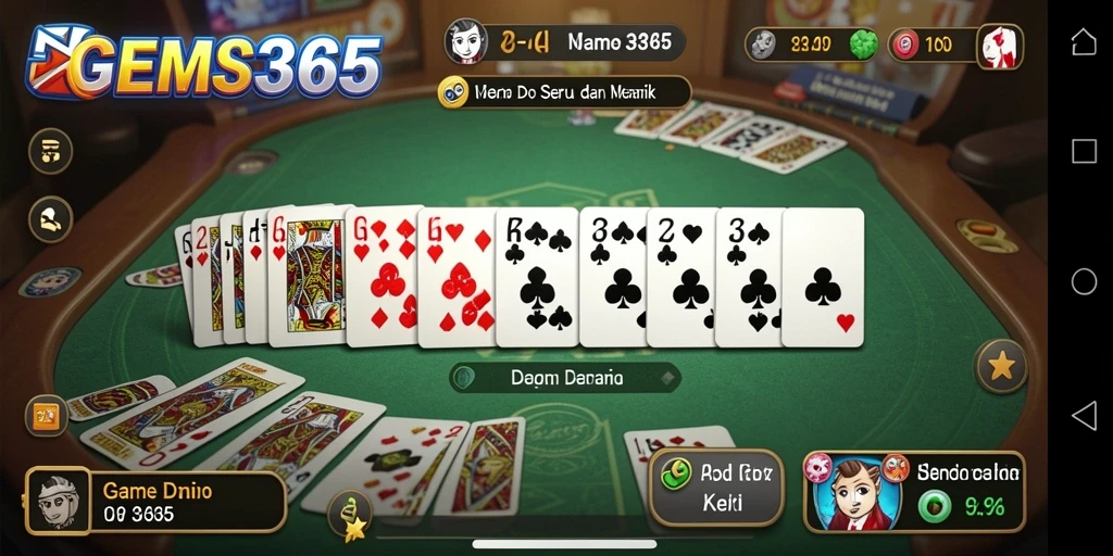Screenshot gameplay GEMS365 yang menarik dan interaktif.