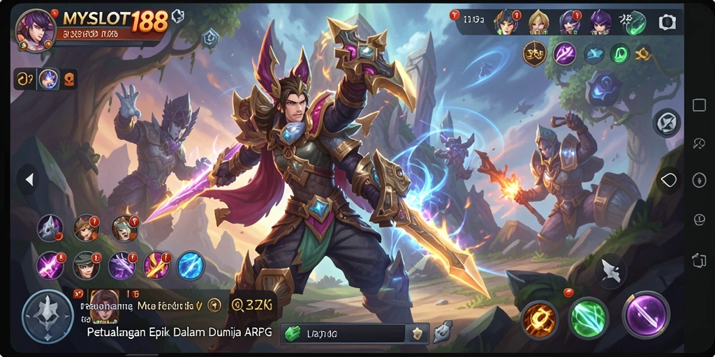 Tampilan mendebarkan dalam gameplay ARPG MYSLOT188.