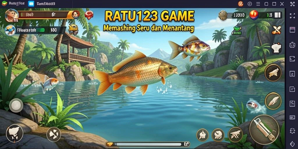 Screenshot gameplay RATU123 menunjukkan pengalaman memancing yang mendebarkan.