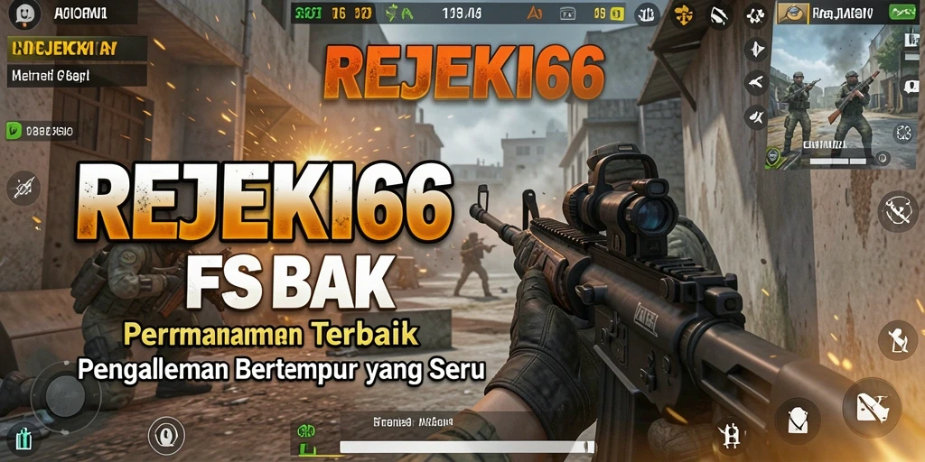 Tampilan gameplay menegangkan dari REJEKI66 dengan aksi FPS yang seru.