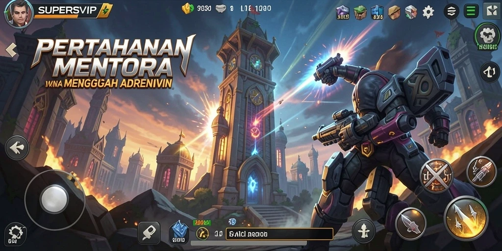 Tampilan menakjubkan dari gameplay Tower Defense seru.